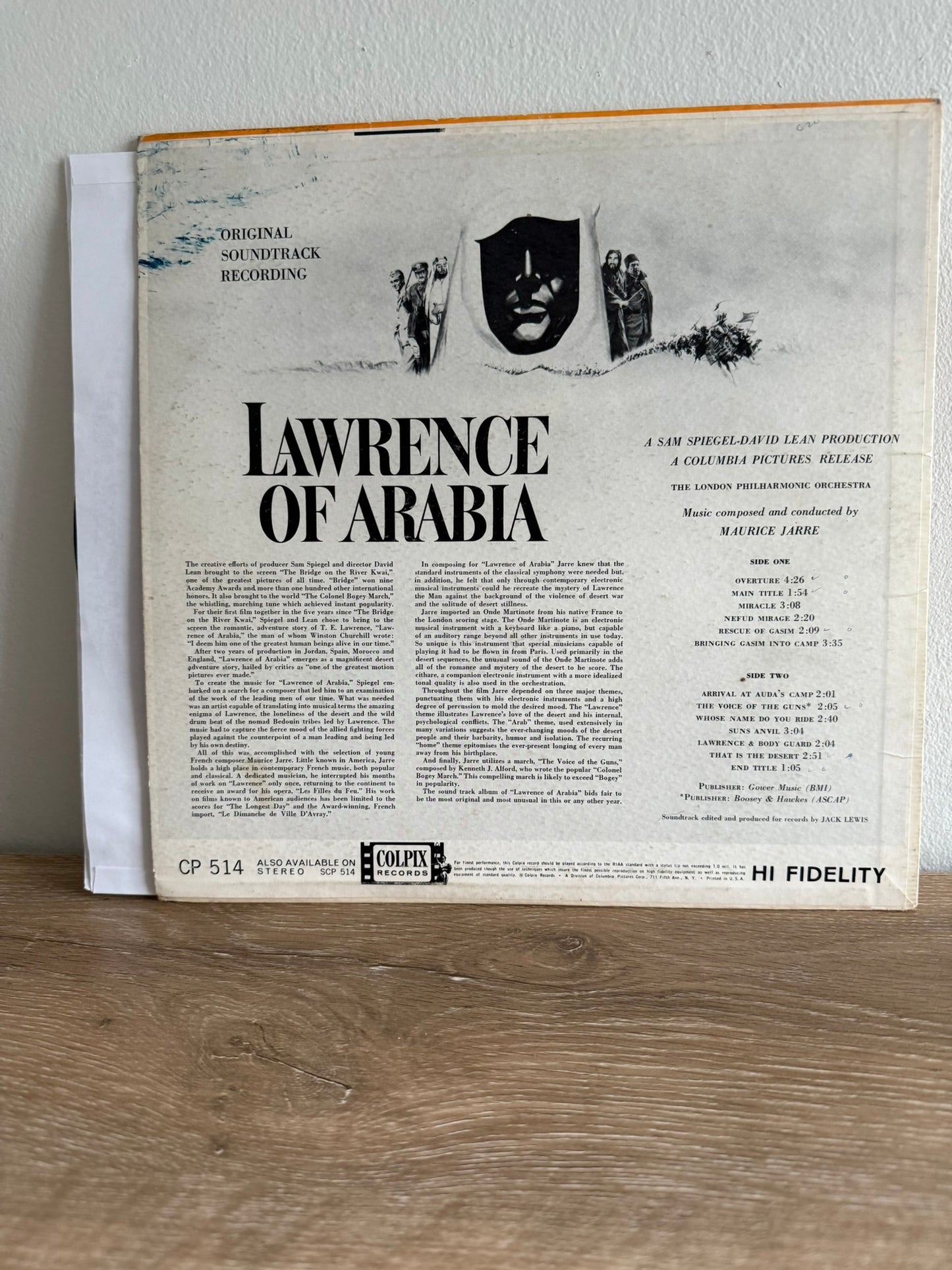 Maurice Jarre With The London Philharmonic Orchestra – Original Soundtrack Recording: Lawrence Of Arabia