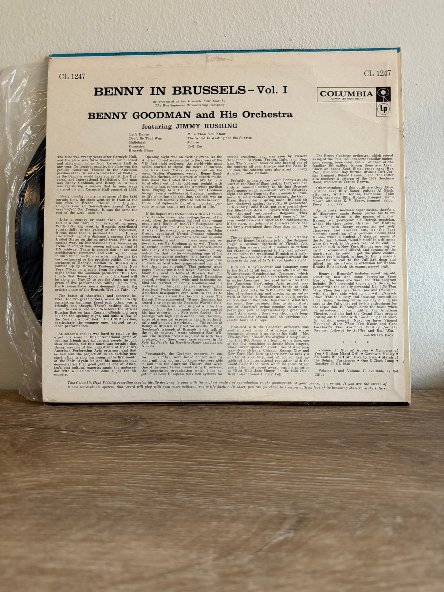 Benny Goodman And His Orchestra – Benny In Brussels Volume 1 , Mono