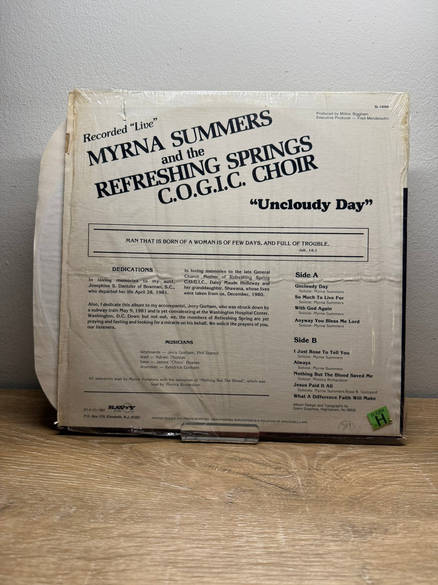 Myrna Summers And The Refreshing Springs C.O.G.I.C. Choir – Uncloudy Day